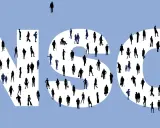Silhouetten van mensen vormen de letters 'NSC'. Dit illustreert de sociaal contract betekenis: de samenleving als een geheel.