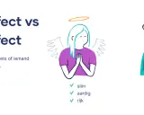 Halo-effect vs horn-effect: hoe één kenmerk je indruk bepaalt. Een engel met halo en vleugels, een duivel met hoorns.